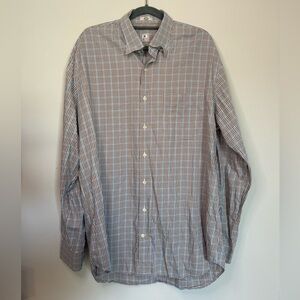 Peter Millar Blue and Brown Casual Button Down Shirt size Large